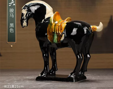 唐三彩马陶瓷马摆件六骏马家居客厅装饰工艺礼...