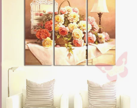 冲三钻特价客厅卧室书房玄关玫瑰花防水无框画...