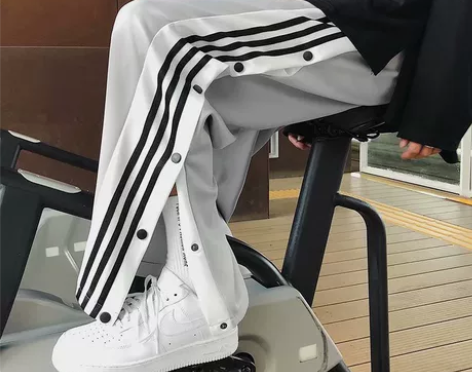 美式全开排扣裤篮球运动裤子男生直筒宽松训练...