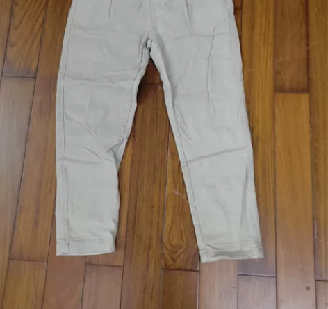 卡其色加绒老爹裤九分休闲牛仔裤女秋裤子ce...