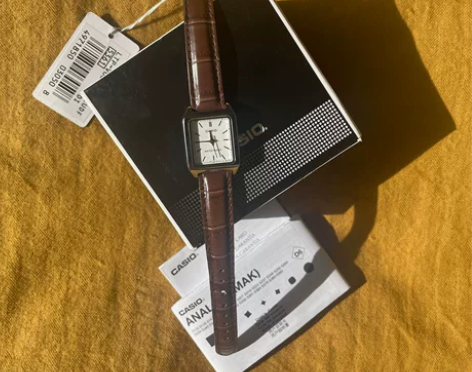 Casio卡西欧手表女网红小方块复古时尚皮...