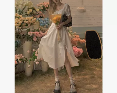 DREAM SEVEN77 短袖连衣裙夏白...