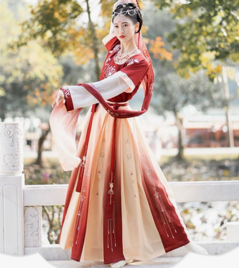 珍缕汉服女原创千禧寻坦领三件套一片式齐腰全...