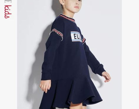 ELLE Kids童装女童针织连衣裙201...