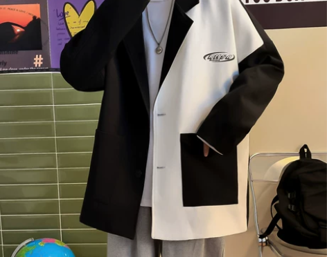 小西装外套男小众设计感痞帅休闲西服韩风ch...