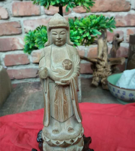 木雕,乡下收货一个@@##送子观音″雕像,...