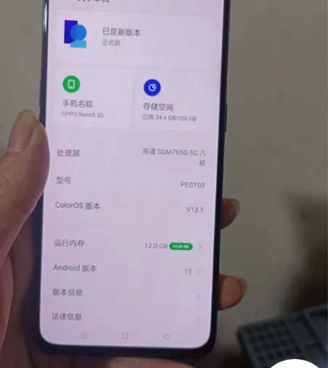OPPO RENO5 配置是12?256G...