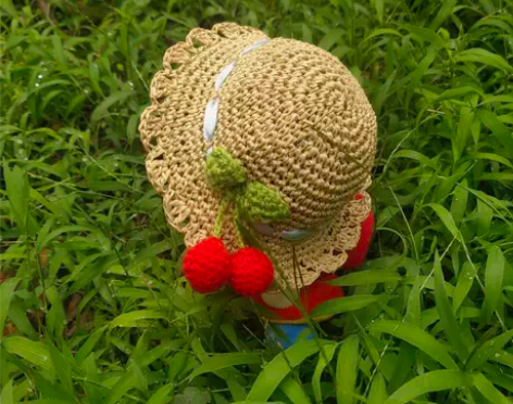 夏日草帽娃娃 bjd ob11拉菲草 感兴...