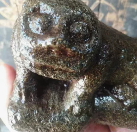 明清石雕狮子，（镇尺，画画用来镇纸的）包浆...