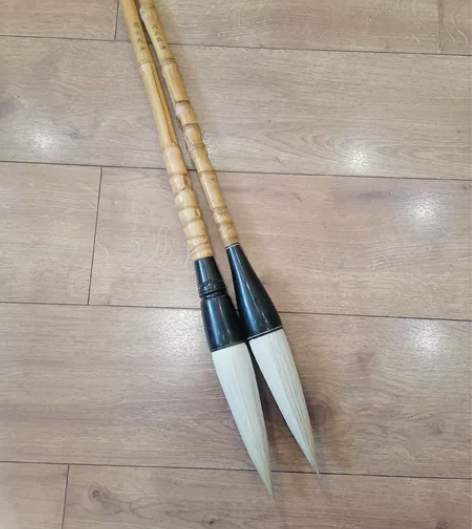 70年代老毛笔 库存遗留2支 羊毫+猪鬃 ...