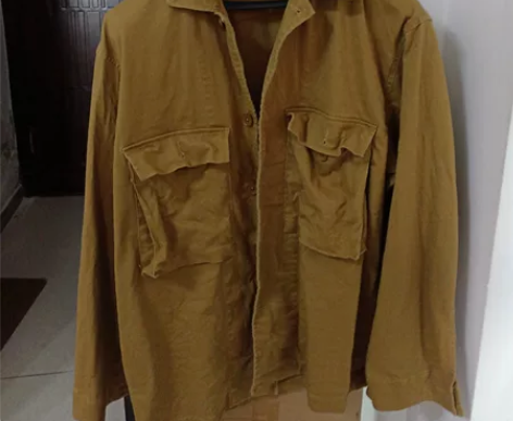 卡其色工装男士衬衫 9新适合身高180-1...