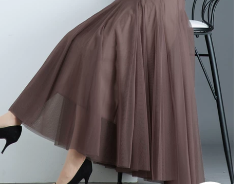 高端网纱半身裙女秋遮胯显瘦藏肉大摆裙百褶裙...