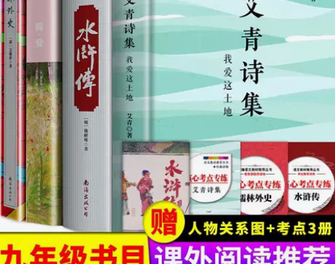 全套4册艾青诗选水浒传儒林外史简爱书籍 九...
