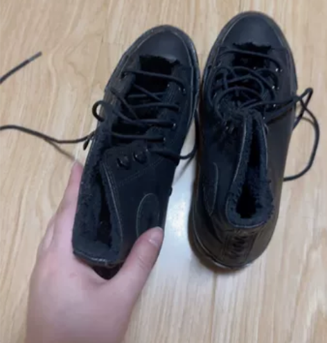 匡威加绒高帮帆布鞋，仅穿过一次 35码，原...