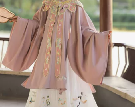 玉术原创汉服女明制立领斜襟长衫齐腰褶裙重工...