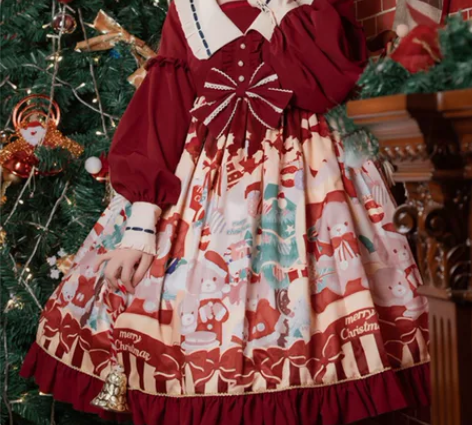 《出/可换》 圣诞小熊lolita正版裙o...