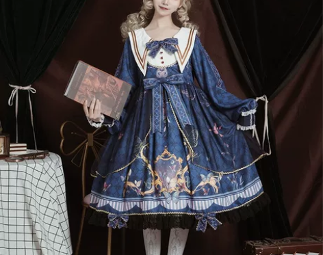 豹了个猫原创~lolita蝶恋纷飞OP长袖...