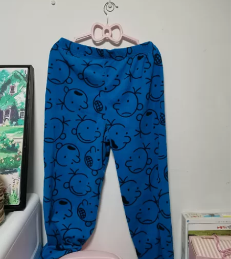 【清衣柜】蓝色磨毛满印三毛小男孩睡裤居家裤...