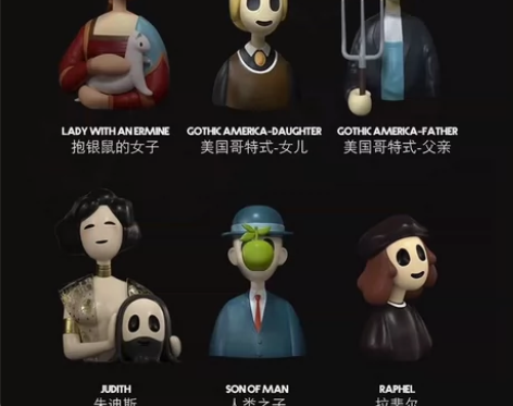 无声呐喊世界名画盲盒2代红胶囊第二代梵高艺...