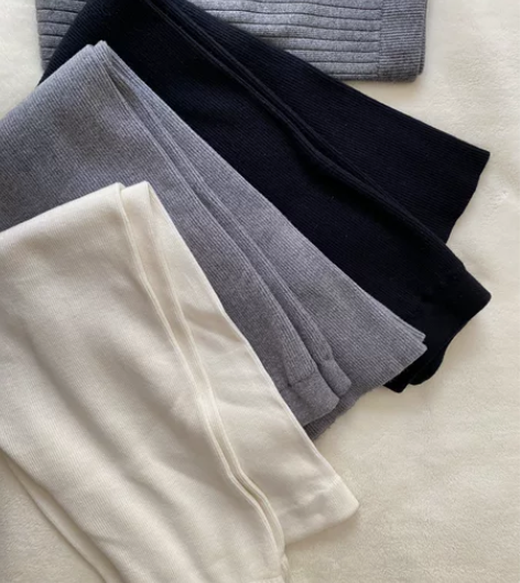 四件打包出售 黑白灰基础百搭针织阔腿裤+半...