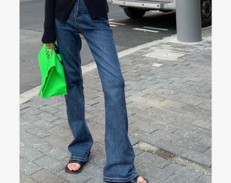 高腰牛仔裤女宽松垂感直筒阔腿裤秋季韩版ch...