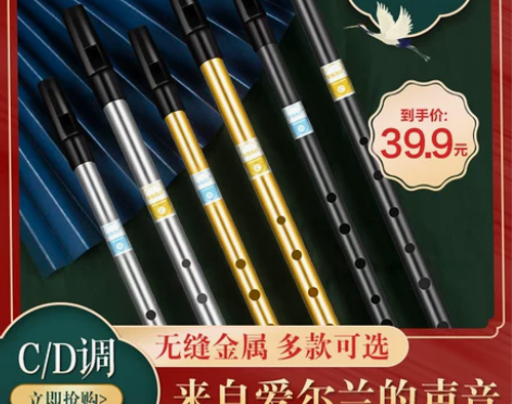 【99价】爱尔兰哨笛C调D调笛子初学儿童专...