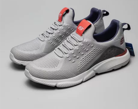 斯凯家男士橡筋带一脚蹬懒人鞋透气网布运动休...