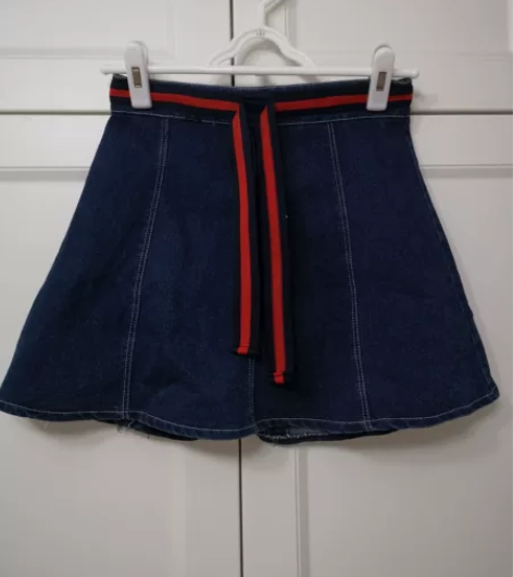 夏秋女a字裙防短裤裙半身裙 牛仔弹力裙 廓...