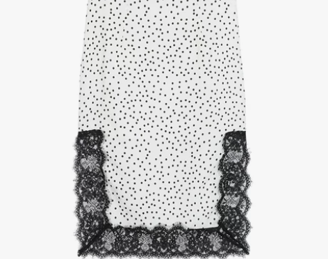 COllin可琳 花边波点包臀半裙高腰a字...