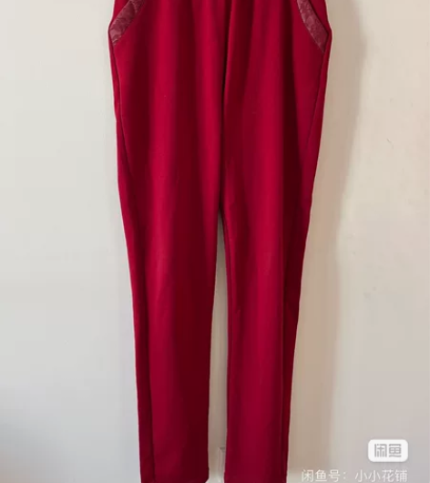 女士裤子 裤子 九成新 红色长裤 休闲裤 ...