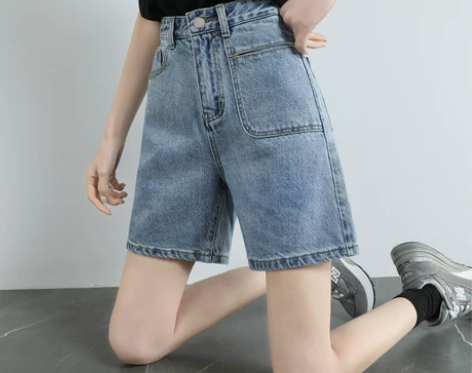 牛仔短裤女2021夏季新款韩版宽松直筒显瘦...