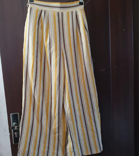 条纹百搭阔腿裤休闲裤，双层质量好，不透 里...