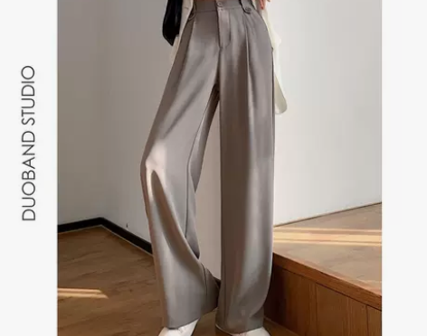 西装裤女2021新款百搭高腰垂感休闲裤 感...