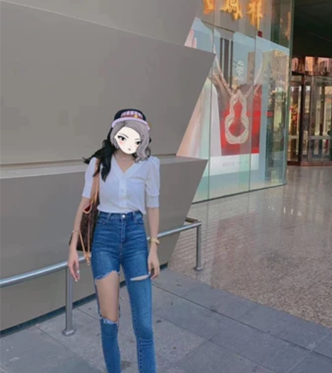 牛仔乞丐铅笔裤 S/26码  清衣柜 尺码...