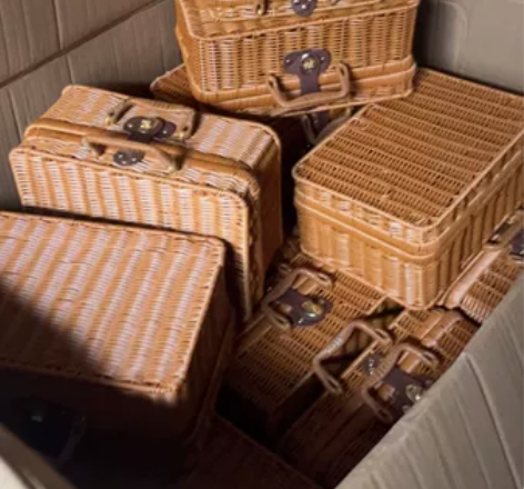 柳编手工编织手提花篮伴手礼篮子手工藤编手提...