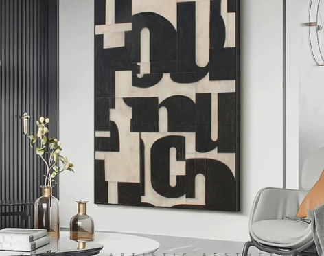 工艺画 壁画工艺画北欧风客厅沙发背景墙装饰...