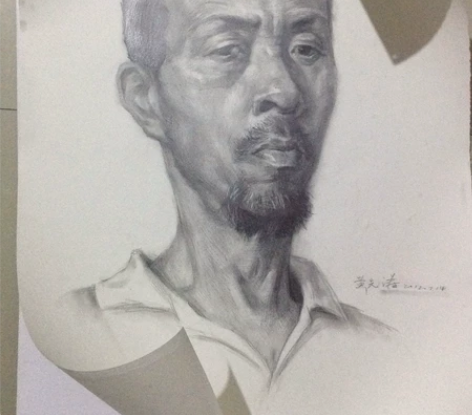 素描头像 素描画名师作品 前面二张二开大小...