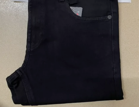 增致黑色秋冬牛仔裤男装弹力修身小直筒中腰高...