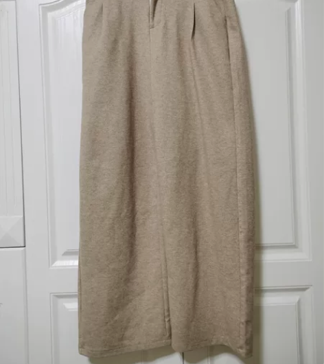 磨毛阔腿裤，买大了后面松紧腰可改，100-...