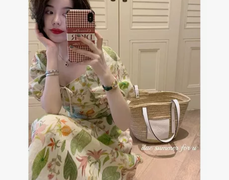 【狂暑季价】法式复古碎花连衣裙女2022夏...