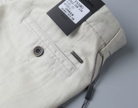 夏季轻薄款亚麻休闲裤男直筒青年大码棉麻裤纯...