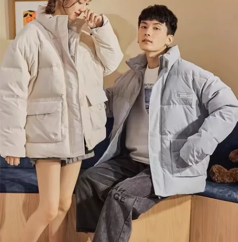 唐狮冬季羽绒服男短款立领加厚，几乎全新，X...