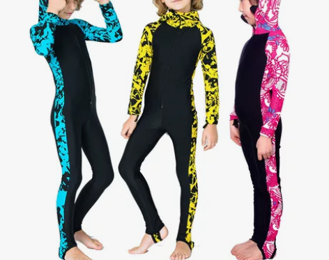 SBART/鲨巴特儿童连体泳衣连帽防晒浮潜...