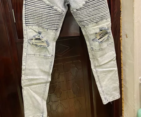 BLUESFLY破洞牛仔裤薄款男夏季弹力修...