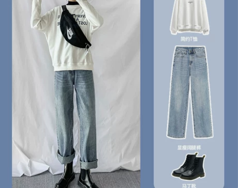 【88狂欢价】高腰阔腿牛仔裤女春装2021...
