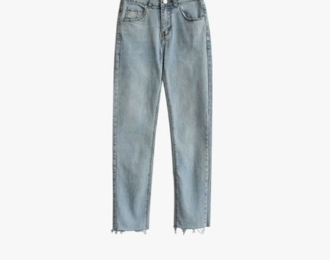 直筒牛仔裤女2019夏季新款高腰韩版修身显...