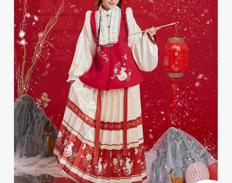 瑞雪灵狐汉服女冬季正品 原创古装中国风秋新...