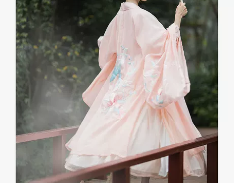 柒邑灵云雀正品原创汉服女对襟齐腰襦裙大袖衫...