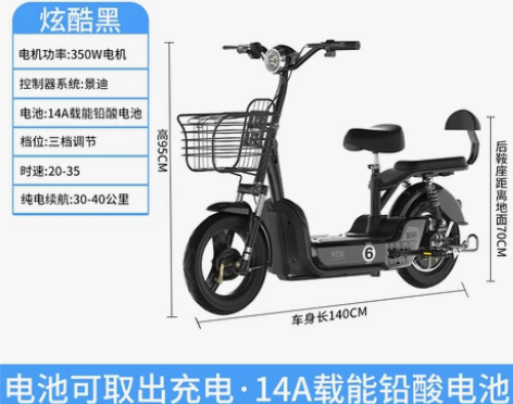 白色典鸽新国标电动车电瓶车小型电动自行车4...