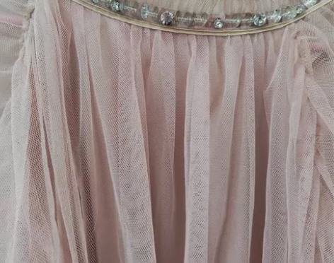 【博主闲置】细软网纱裙春秋钉珠半身裙中长裙...